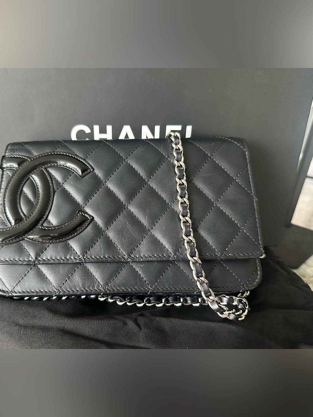 Chanel Black Calfskin Cambon Ligne WOC – Pink Interior - Picture 12 of 12